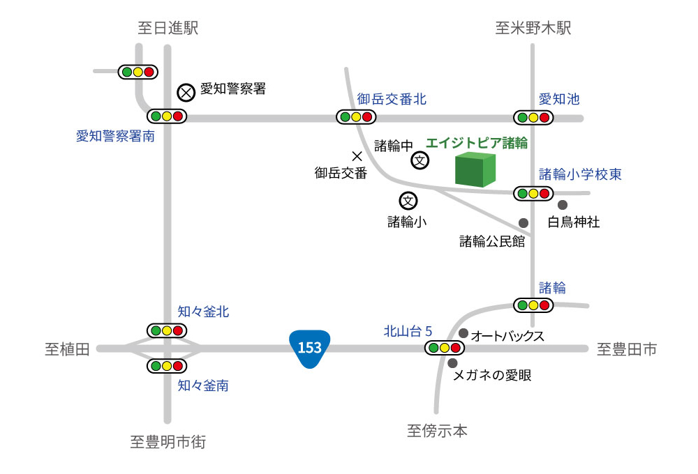 エイジトピア諸輪までの地図